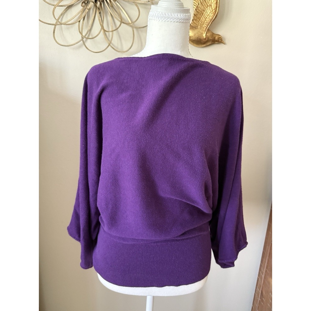 Lauren Ralph Lauren Purple Dolman Sleeve Sweater Women's XL Cotton Modal